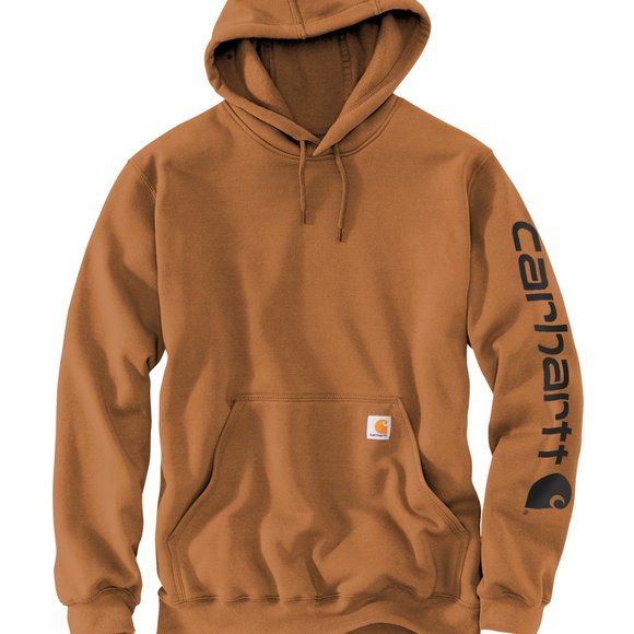 Carhartt Other - (NWT) Carhartt Mens Hooded Sweatshirt Sleeve Logo Midweight Hoodie Brown